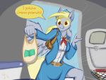  2020 4:3 aircraft airplane amber_eyes anthro anthrofied bag bottomwear clothing derp_eyes derpy_hooves_(mlp) equid equine female flight_attendant friendship_is_magic frist44 hasbro hi_res mammal my_little_pony open_door pegasus skirt solo wings 