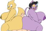  absurd_res alphys anthro areola ass_to_ass belly big_breasts big_butt black_hair blue_highlights breasts buckteeth butt catty_(undertale) collaborative collaborative_hot_dogging collaborative_sex domestic_cat duo_focus erection fangs felid feline felis female freckles fur genitals group hair hi_res highlights_(coloring) hot_dogging huge_breasts huge_butt human human_on_anthro humanoid_genitalia humanoid_penis interspecies lizard long_penis looking_at_another looking_at_genitalia looking_at_partner looking_at_penis looking_back looking_down lying male male/female mammal masterj291 navel nipples non-mammal_breasts nude on_back open_mouth open_smile overweight overweight_anthro overweight_female penis pupils purple_body purple_fur reptile scales scalie short_hair side_view simple_background sitting slit_pupils smile tan_body tan_skin teeth thick_tail thick_thighs undertale video_games whiskers yellow_body yellow_scales yellow_sclera 