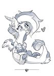  &lt;3 2020 ambiguous_gender chimera draconequus feardakez feathered_wings feathers feral hi_res hooves horn hybrid my_little_pony simple_background sitting smile tongue tongue_out white_background wings 