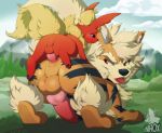  anal anal_penetration animal_genitalia animal_penis anus arcanine balls blush butt canid canine canine_penis conditional_dnp duo eeveelution erection feral flareon from_behind_position genitals knot larger_male looking_back male male/male male_penetrated male_penetrating male_penetrating_male mammal nintendo outside paws penetration penis pok&eacute;mon pok&eacute;mon_(species) rear_view sex size_difference small_dom_big_sub smaller_male teeth tongue tongue_out video_games xnirox 