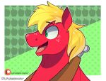  2020 anthro big_macintosh_(mlp) blonde_hair equid equine freckles friendship_is_magic fur green_eyes hair hasbro horse ijpalette-color male mammal my_little_pony pony red_body red_fur simple_background 