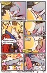  anal blush canid canine comic dice dungeons_and_dragons duo english_text fennec fish fox foxes&amp;dragons hasbro hi_res male male/male mammal marine oral rimming scar sex shark size_difference text ventkazemaru whiskers wizards_of_the_coast 