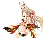  1girl animal_ears ass cat_ears cat_girl highres leotard long_hair nia_(blade)_(xenoblade) nia_(xenoblade) tim_(a9243190a) twintails white_background xenoblade_chronicles_(series) xenoblade_chronicles_2 yellow_eyes 