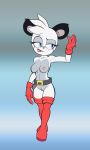  anthro barby_koala belt breasts clothing female fours_(artist) fur genitals gloves handwear hi_res koala legwear mammal marsupial mostly_nude pussy solo sonic_the_hedgehog_(series) thigh_highs vombatiform white_body white_fur 