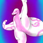  1:1 anthro breasts butt digital_media_(artwork) female genitals hi_res kiathef0x looking_at_viewer non-mammal_breasts nude pussy reptile scalie simple_background smile snake solo tongue 