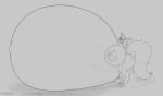  2020 anthro areola belly big_belly big_breasts big_butt bodily_fluids breasts butt cum cum_inflation digimon digimon_(species) eyewear female genital_fluids glasses greyscale huge_breasts huge_butt huge_tail huge_thighs hyper hyper_belly hyper_breasts hyper_butt inflation monochrome nipples renamon schwoo simple_background solo standing thick_thighs 