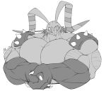  abs anthro arthropod biceps claws clothing digimon digimon_(species) flammars flexing hi_res male monochrome muscular muscular_anthro muscular_male pecs solo stingmon yongdasom 