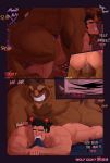  &lt;3 5_fingers 5_toes anal anal_penetration animal_genitalia animal_penis anthro anthro_penetrating anthro_penetrating_human beast_(disney) beauty_and_the_beast big_penis biting_sheets black_border black_hair blue_eyes blush body_hair border brown_body brown_fur butt_hair chest_tuft comic cracked_bed disney duo english_text fangs fingers fur gaston genitals hair hairy_arms hairy_legs hi_res horn human human_on_anthro human_penetrated interspecies looking_pleasured male male/male male_penetrated male_penetrating male_penetrating_male mammal muscular muscular_anthro muscular_male onomatopoeia penetration penis sex smile sound_effects speech_bubble text toes tuft vein veiny_muscles veiny_penis wolf-con-f 