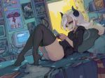  bottomless horns pointy_ears robutts tail thighhighs 