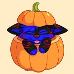  1:1 anthro black_body blep blue_mane canid canine canis cute_face feral food fruit fur halloween happy holidays kalvaroo kurai_(wmar01) male mammal mane markings markings_(fur) paws plant pumpkin red_markings simple_background simple_coloring smile stevie tongue tongue_out tribal_markings wolf 