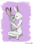  3:4 beastars disney duo female female/female haru_(beastars) hi_res judy_hopps kivuru lagomorph leporid mammal rabbit zootopia 