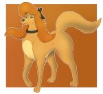  bow canid canine canis collar disney dixie domestic_dog female feral fox_and_the_hound fur hi_res hunting_dog kaze~inu mammal saluki sighthound simple_background smile solo 