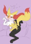  &lt;3 akitokit anthro black_body black_fur blush bottomwear braixen breasts bulge chest_tuft clothed clothing colored dialogue duo english_text erection eyelashes fangs female fluffy fluffy_tail fur genitals hot_dogging human inner_ear_fluff larger_human larger_male looking_back male male/female mammal narrowed_eyes nintendo on_bottom on_lap on_top open_mouth pawpads penis pok&eacute;mon pok&eacute;mon_(species) red_body red_eyes red_fur red_nose reverse_cowgirl_position sex short_stack shorts sitting_on_lap size_difference small_breasts smaller_anthro smaller_female smile solo_focus spread_legs spreading tenting text tuft two_tone_tail video_games white_body white_fur yellow_body yellow_fur 