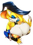  alpha_channel anthro breasts candy cleavage clothed clothing collar dessert eyeshadow female fingernails food hat headgear headwear hi_res lips lipstick lollipop makeup meshpet miles_prower nails solo sonic_the_hedgehog_(series) thick_lips witch_hat 