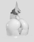  2016 anthro big_butt butt darkgem digital_media_(artwork) female floppy_ears genitals hair lagomorph leporid long_hair looking_away mammal nude plump_labia presenting presenting_hindquarters presenting_pussy pussy rabbit raised_tail rear_view simple_background solo water white_background 