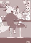  2016 anthro birthday_cake cake canid canine clothed clothing dessert dipstick_ears disney ear_markings emanata facial_markings food fox fully_clothed fur group head_markings hi_res jack_savage judy_hopps lagomorph leporid mammal markings multicolored_ears nick_wilde open_mouth open_smile poki_o_o_o police_uniform rabbit red_fox sitting smile uniform zootopia 
