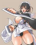  breasts cleavage iroha_(samurai_spirits) large_breasts maid nagase_haruhito panties samurai_spirits solo sword thick_thighs thighs underwear weapon 