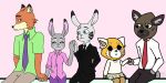  aggressive_retsuko ailurid anthro canid canine clothed clothing dipstick_ears disney ears_up female fox group haida hyaenid inner_ear_fluff jack_savage judy_hopps lagomorph leporid male male/female mammal multicolored_ears nick_wilde pivoted_ears rabbit red_fox red_panda retsuko romantic_couple sanrio savagehopps short_tail tuft weirdchan00 wildehopps zootopia 