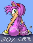  amy_rose anthro anus breasts butt female looking_at_viewer looking_back nipples nude rule34rox solo sonic_the_hedgehog_(series) wide_hips 