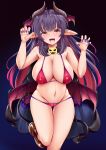  1girl ankle_boots boots breasts demon_girl koza900 large_breasts long_hair original purple_hair red_eyes succubus 