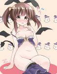  breasts cosplay komachi_(artist) nipples ogata_chieri the_idolm@ster the_idolm@ster_cinderella_girls thighhighs undressing 