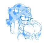  animal_print anthro areola big_breasts blush bodily_fluids breasts cleavage clothed clothing cow_costume cow_print crossgender eulipotyphlan fake_horns female hedgehog huge_breasts lactating lactating_through_clothing lips mammal milk milk_carton missphase open_mouth shirt solo sonic_the_hedgehog sonic_the_hedgehog_(series) thick_lips tied_shirt topwear wet wet_clothing 