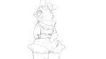  16:9 2d_animation animated anthro big_butt blush bovid butt caprine clothed clothing curvy_figure digital_media_(artwork) domestic_sheep female fur hi_res horn looking_at_viewer mammal powrshield sheep short_playtime smile solo thick_thighs topwear wide_hips widescreen wool_(fur) 