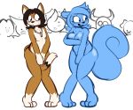  2020 3_toes ambiguous_species anthro being_watched black_body black_fur black_hair black_nipples blue_body blue_fur blue_hair blush bodily_fluids brown_body brown_fur colored_sketch covering covering_breasts covering_crotch covering_self crossed_legs crowd dipstick_tail domestic_cat duo_focus embarrassed exposed felid feline felino felis female fluffy fluffy_tail fur group hair hi_res jewelry lettuce_(latexia) looking_at_another looking_away looking_down male mammal multicolored_tail necklace nipples nude open_mouth peter_the_cat public rodent sciurid sketch sweat tan_body tan_fur toes 