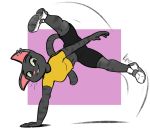  anthro black_body black_fur catty_baby dancing domestic_cat felid feline felis female flytermo fur handstand mammal piercing solo 