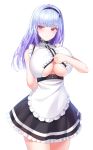  azur_lane bindong dido_(azur_lane) maid no_bra underboob undressing 