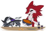  2020 4_fingers aseethe canid canine canis digital_media_(artwork) domestic_dog duo eyes_closed feral fingers fur mammal paws red_body red_fur sergal 