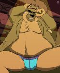  2020 anthro belly better_version_at_source bulge canid canine canis chubby_male clothing disney domestic_dog ducktales_(2017) german_shepherd herding_dog hi_res jacket male mammal mature_male nipples nookdae pastoral_dog solo spice_baron topwear underwear 