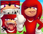 absurd_res anthro cbl_art group hi_res knuckles_the_echidna macro male male/male micro oral_vore sonic_the_hedgehog_(series) teeth tongue tongue_out vore 