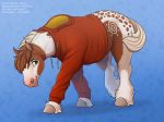  clothing equid equine female hoodie horse jenery male mammal pony pose shetland_pony simple_background solo topwear walking 