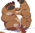  0119_muu 2020 anthro asian_clothing belly blush bodily_fluids brown_body brown_fur butt clothing east_asian_clothing fundoshi fur hi_res japanese_clothing kemono male mammal musk overweight overweight_anthro overweight_male solo sweat underwear ursid 