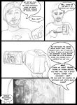  arania beard camera clothed clothing comic dialogue english_text facial_hair hair hi_res humanoid jack_(tcitw) male monochrome solo text the_cabin_in_the_woods_(arania) video_camera 