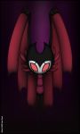 arthropod bat_wings black_markings grimm_(hollow_knight) hollow_knight insect lepidopteran male markings membrane_(anatomy) membranous_wings moth purple_background red_eyes simple_background solo tagme team_cherry verona7881 verona_(artist) video_games white_mask wings 