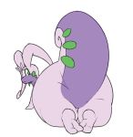  2_toes ambiguous_gender big_butt big_tail butt dragon edbabygolther featureless_crotch feral goodra green_body green_eyes huge_butt huge_thighs looking_at_viewer looking_back lying multicolored_body nintendo on_front open_mouth pok&eacute;mon pok&eacute;mon_(species) purple_body rear_view simple_background solo thick_tail thick_thighs toes video_games wide_hips 