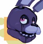  ambiguous_fluids ambiguous_gender animatronic anthro bonnie_(fnaf) five_nights_at_freddy&#039;s half-closed_eyes lagomorph leporid long_ears looking_away looking_up machine mammal multicolored_body narrowed_eyes open_mouth pink_eyes purple_body rabbit robot simple_background skylordlysander solo video_games 