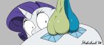  balls balls_touching blue_eyes butt cutie_mark equid equine friendship_is_magic gallus_(mlp) genitals hair hasbro horn mammal my_little_pony purple_hair rarity_(mlp) sandbar_(mlp) solo strebiskunk unicorn 