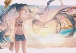  beach clouds hatsune_miku lium long_hair sky tagme vocaloid water 