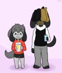  ambiguous_gender anthro baggy_clothing bailey_(switch1e) beverage canid canine canis clothing collar domestic_dog dreadlocks duo german_(altpuppy) hi_res hoodie male mammal shih_tzu sweater switch1e topwear toy_dog 