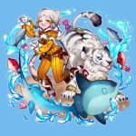  animal_ears cat cat_ears cat_girl dromarch_(xenoblade) fish gloves highres jumpsuit nia_(xenoblade) short_hair silver_hair water xenoblade_chronicles_(series) xenoblade_chronicles_2 yagi_(kyuhyun) 