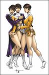  bottomless catthouse comerotica dc dc_comics legion_of_superheroes pussy tcatt triad triplicate_girl yuri 
