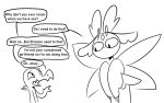  anthro black_and_white dialogue duo eye_contact female feral looking_at_another lurantis male monochrome nintendo not_a_furfag pok&eacute;mon pok&eacute;mon_(species) salandit sex_talk simple_background size_difference video_games 
