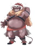  2020 4:5 anthro belly bulge clothing eyes_closed hi_res kemono loincloth male mammal overweight overweight_male simple_background solo take_tsugu_roh white_background 