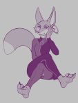  2020 analpaladin anthro canid canine clothed clothing ear_piercing ear_ring feet female fitna_(the_donkey_king) fox fur hi_res jewelry looking_at_viewer mammal necklace piercing simple_background sitting solo the_donkey_king 