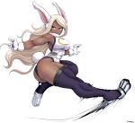  2020 absurd_res animal_humanoid butt clothed clothing female hair hi_res humanoid lagomorph lagomorph_humanoid leporid_humanoid long_hair mammal mammal_humanoid miruko muscular muscular_female muscular_humanoid my_hero_academia rabbit_humanoid red_eyes simmsyboy simple_background solo thick_thighs white_background white_hair 