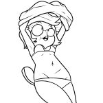  2020 animal_humanoid anthro black_and_white bra buckteeth cartoon_network clothed clothing clothing_lift crotch_lines eileen_roberts eulipotyphlan eulipotyphlan_humanoid eyewear female glasses hi_res humanoid mammal mammal_humanoid mole_(animal) mole_humanoid monochrome navel panties regular_show shirt shirt_lift solo teeth terrible_the_drawfag topwear underwear 