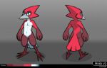  anthro avian avio avioylin beak bird digitigrade feathers front_view male model_sheet nude rear_view redesign reference_image simple_background solo standing tail_feathers 